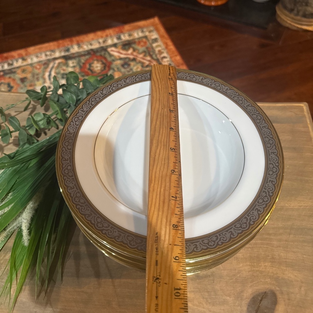 Set Of 7-Noble Excellence - Gold Platinum Lace - Soup Or Salad Bowls. 9 Inches. - Picture 3 of 5